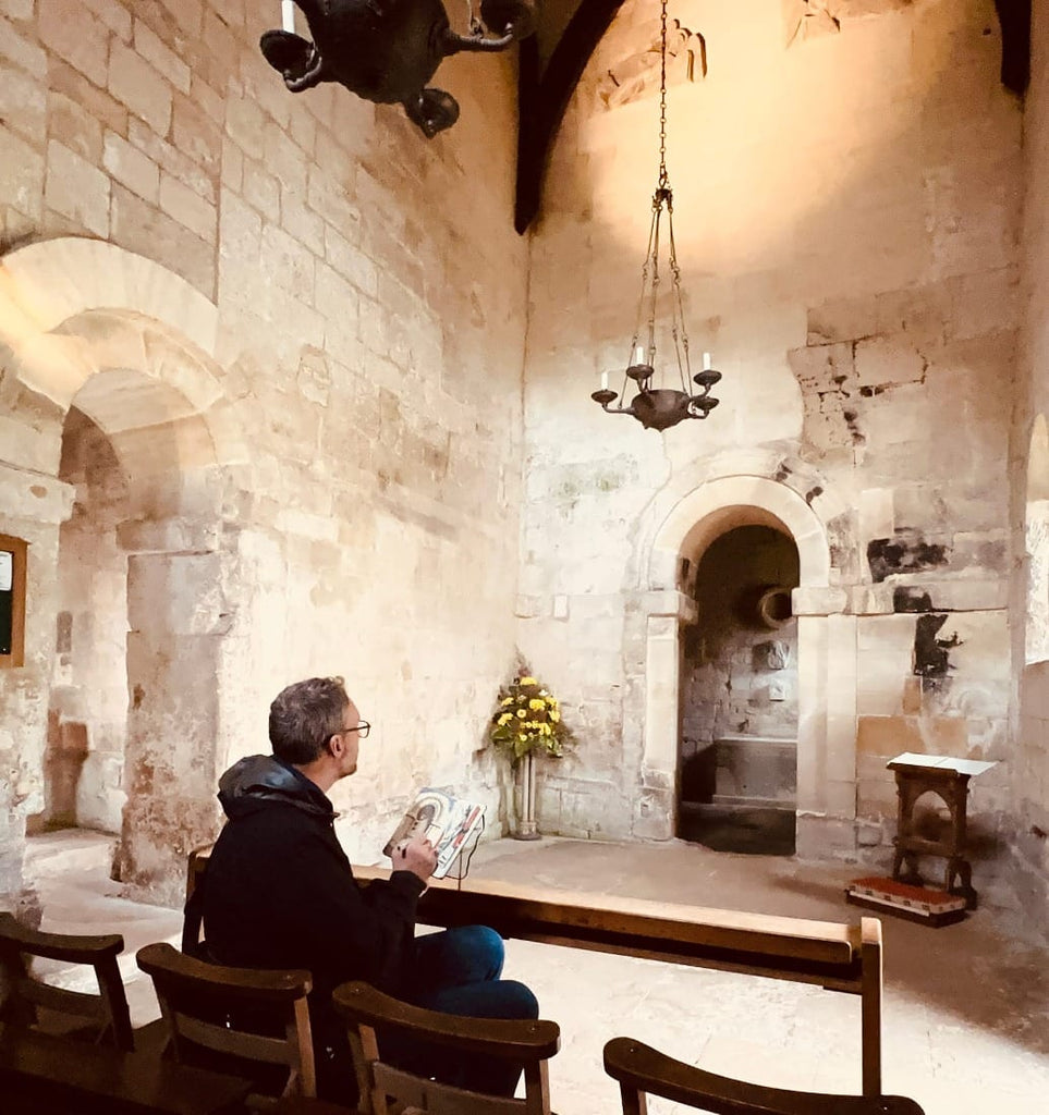 Saxon St. Laurence, Bradford-on-Avon, England. Signed, Limited Edition Print by Andy Marshall