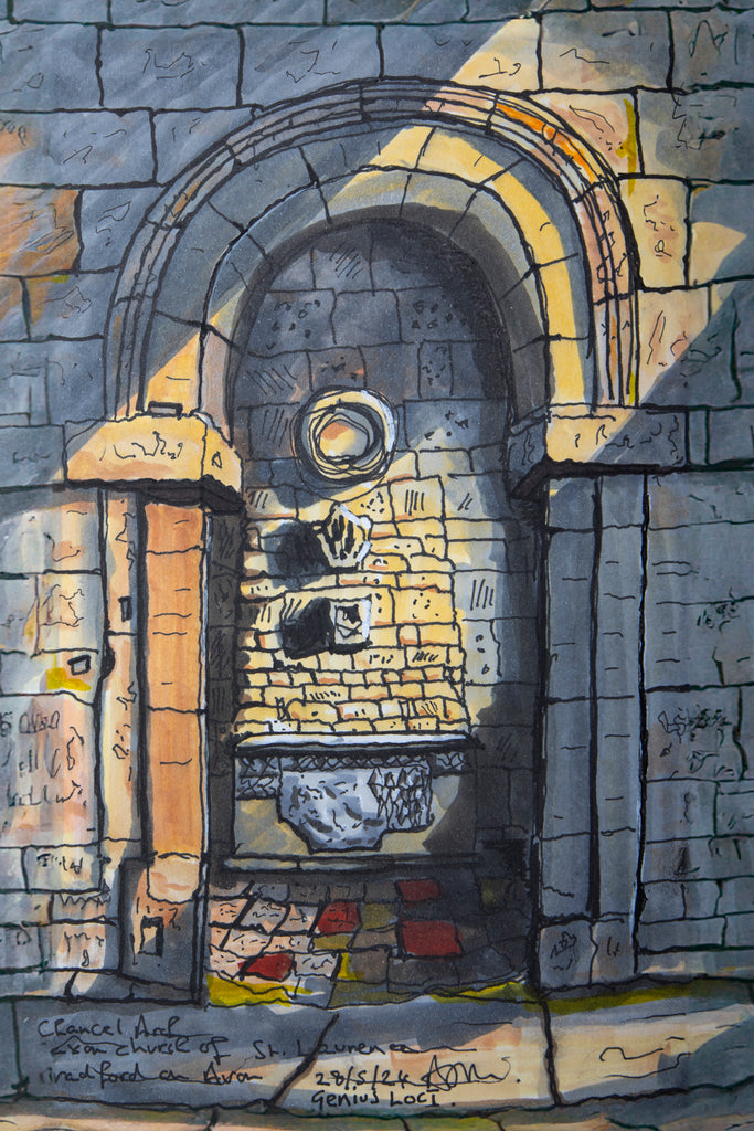Saxon St. Laurence, Bradford-on-Avon, England. Signed, Limited Edition Print by Andy Marshall