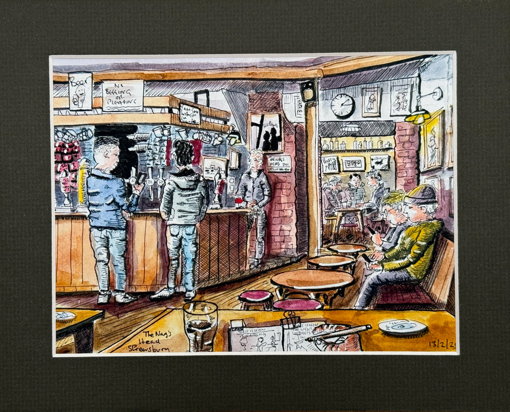 The Nag's Head, Shrewsbury, England. Signed, Limited Edition Print by Andy Marshall
