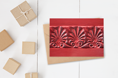 Red Palmette Digital Print Large